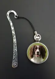 Springer Spaniel Pendant On a Metal Design Bookmark Birthday Reading Gift N974