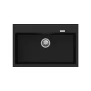 ACA 780 x 510 x 220mm Black Kitchen Sink Granite Stone Sink Top/Under Mount