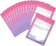 100 Pcs Resealable Mylar Bags, Gradient Color Food Storage Bags, Zipper Closure, Reusable, Polyethylene (PE) Material, Rectangular Shape, Pink Color, 2.7 X 3.9 Inch, Leak Resistant, Pack of 100