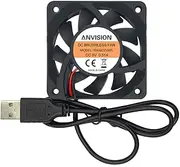ANVISION 60mm x 15mm DC 5V USB Brushless Cooling Fan, Dual Ball Bearing