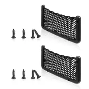 2 Pack Car Storage Net Bag Phone Mesh Net Holder Pocket Organizer, 9x4 Inch