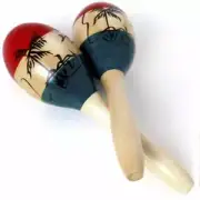 2pcs Large Adult Wood Maracas Colourful Wooden Tropical Party Percussion Shakers