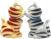 Striped Kissing Kittens Magnetized Tabby Cats Salt And Pepper Shaker Set