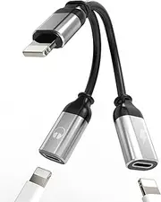 iPhone Dual Lightning Adapter(2in1)Charger Headphone Splitter Apple MFI Certified Audio Charge Adaptador Para AUX Dongle Cable Double Jack Connector for 14 13 12 11 Pro Max Mini SE 7 8 Plus X XR Ipad
