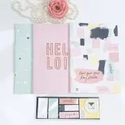 Journal notebook and sticky notes set / 3 notebooks 6 styles pads sticker notes