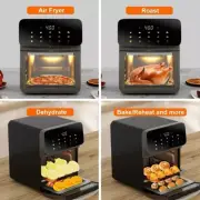 Air Fryer 12QT Convection Oven 10-in-1 Visible Window and Touchscreen Black