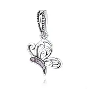 Silver plating Butterfly Dangle Charm Fit Bracelet Pendants Jewelry Gift