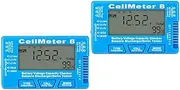 ETHZZLE 2pcs Lithium Battery Voltage Tester Digital Battery Capacity Indicator Portable