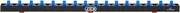 JCK Professional Quality Aluminum Single Rail Socket Organizer (Line-strip Series) with 360 Degree Rotary Studs Black & Orange & Blue for Metric/Imperial 1/4" Sockets Storage