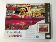 Dimensions PaintWorks Paint By Numbers Golden Ride 73-91525 Dogs in Truck Craft