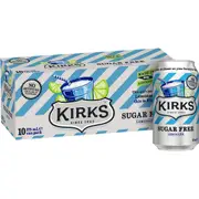 Kirks Sugar Free Lemonade Soft Drink Multipack Cans 375mL x 10 pack