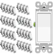 Wall Light Switch Single Pole On/Off Rocker Paddle Interrupter UL Listed 40 Pack
