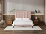 My Style Buttoned Headboard & Standard Base - Queen / Rosewater / Slimline Base