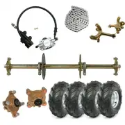 810mm DIY ATV Quad Buggy Go Kart Rear Axle Kit +7" Wheels +4 Stud Steering Hub