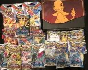 Pokémon Empty Booster Packs Lot + Lunchbox Tin And Charmander Box New Empty Lot