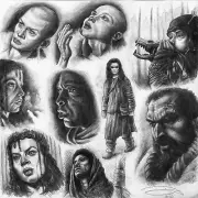 Original Signed Pencil Character Studies from TV Series 'SEE' with Jason Momoa