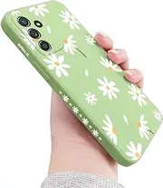 [Sunswim] for Galaxy A54 5G Cute Daisy Pattern for Girls Women [Camera Lens Protector] Soft TPU Bumper Liquid Silicone Shockproof Protective Phone Case Cover for Samsung Galaxy A54 5G-Light Green