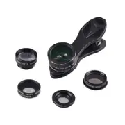 APL-DG5 5 in 1 Universal 15X Macro Lens+0.63X Wide-angle Lens+198 Degrees Fisheye Lens+2X Telephoto Lens+CPL Lens