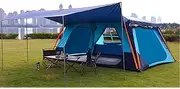 KTT Extra Large Tent 12 Person(A),Awning Family Cabin Tents,2 Rooms,3 Doors and 3 Windows with Mesh,Straight Wall,Waterproof,Double Layer,Big Tent for Outdoor,Picnic,Camping,Family Gathering。