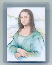 2015 LEONARDO DA VINCI ( MONALISA ) 1/1 MASTERPIECE ART SKETCH CARD ARTIST SIGN