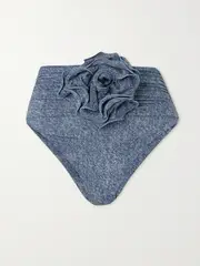 [Magda Butrym] Magda Butrym - Appliquéd Ruched Denim-effect Bikini Briefs - Blue - FR 40 FR 40 Blue