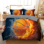 Fire Basketball Quilt/Duvet/Doona Cover Set Single Double Queen King Size