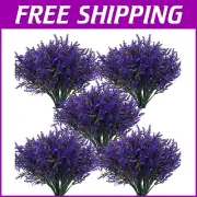 UV Resistant Realistic Artificial Lavender Plants - 36 Bundles for Outdoors