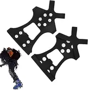 [Tktouci] Crampon Traction Cleats, 8-Spikes Ice Snow Grips for Ice Fishing, Winter Ice Snow Grips Traction Cleats for Walking, Hiking
