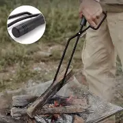 Fireplace Tongs Log Grabber Fire Pit Poker Campfire Wood Stove Barbecue Tool