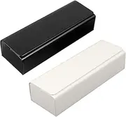 [BESTYASH] 2pcs Eyeglasses Case Durable Leather Storage Box for Sunglasses High End Fashion Design Portable Travel Accessory Options Friends