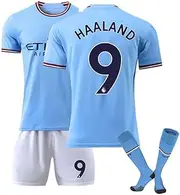 KARFRI No.17 DE Bruyne/No.9 haaland Jersey Kids/Adults Soccer Training Jersey Sets Fan Jersey Sets Best Kids Birthday Gifts,20-D