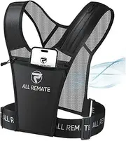 ALL REMATE Unisex Reflective Light Running Vest with 5 Pockets for Phones, Water bottles, Ear Bud Case, Keys, etc. Ventilative Adjustable Compact Jogging Gear