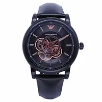 在飛比找PChome商店街優惠-ARMANI 環環相扣鏤空造型時尚機械腕錶-黑-AR6001