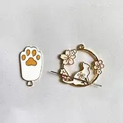 DPXWCCH 2 Pieces Magnetic Cat Paw Needle Minders for Cross Stitch, Cute Cat Needle Keeper, Embroidery Needlework Accessories
