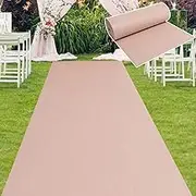 2mm Thick Champagne Runway Rug Non-Slip Bridal Runner Carpet Roll Outdoor Hallway Carpet Aisle Runner for Weddings Party Birthday Celebration(1.5x50M)