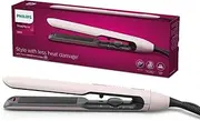 Philips 5000 Series Straightener, ThermoShield Technology, 50% Faster Straightening with Ionic Care, Argan Oil Infused Floating Plates, Temperature Display, BHS510/50, Pearl Peach