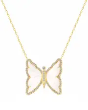 Gabi Rielle 14K Over Silver CZ Butterfly Dreams Necklace