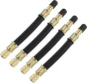 X AUTOHAUX 4pcs Dual Valve Stem Extender Pipes 12cm / 4.7" for Car Truck Bike