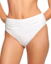 Ramy Brook Ivo Pleated High Rise Bikini Bottom