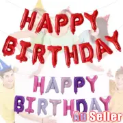 Happy Birthday Balloon Letters Foil Balloons Party Self Inflating Bunting Banner