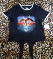 DC Comics Wonder Woman 84 tie front top Black Womens NWT Size. Medium