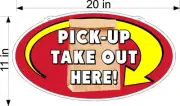 PICK UP TAKE OUT ORDER HERE PLEXIGLASS SIGN 11" X 20" BROWN BAG SANDWICH SHOP