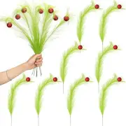 8 Pcs Christmas Tree Topper 17'' Red Green Curly Lime Green Curly Xmas Tree