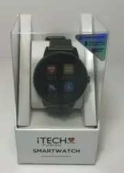 iTech Fusion Smartwatch Android & iOS Compatible Mesh Band Gray/Black New