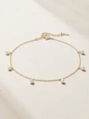 [Mizuki] Mizuki - 14-karat Gold Pearl Anklet - One size One size Gold