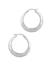 Bloomingdale's Fine Collection Faceted Look Medium Hoop Earrings in Sterling Silver