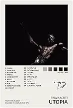 YEZLH Travis Poster Scott Utopia Music Album Cover Signed Limited Canvas Poster Bedroom Decor Sports Landscape Office Room Decor Gift Unframe:16x24inch(40x60cm)
