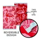 2 Pack Jacquard Velour Large Beach Towel 100 x 180 cms Pink Flamingo Renee Taylo