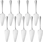 Ymeibe Silver Cake Server, Pack of 10, All in One Cutter & Server Set, Stainless Steel Cake Cutter Wedding Cake Knife for Party Daily Use, Safe in Dishwasher Silver