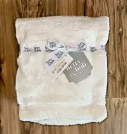 Betty & Bob Ivory Velvet Plush Blanket Baby Boy Girl ABC 123 Alphabet Numbers